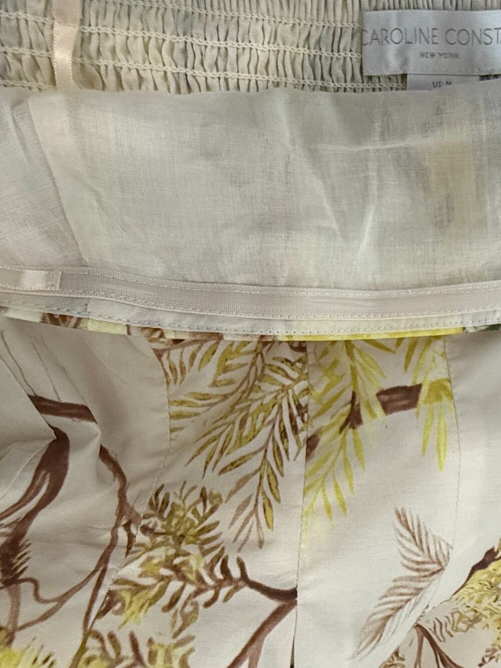 NWT Caroline Constas Safari Jungle Print Strapless Cotton Maxi Dress Smocked M - Picture 11 of 15